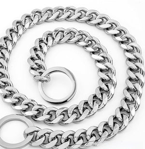 Elevate Your Dog's Style with the Titanium Steel Gold Pet Chain Leash