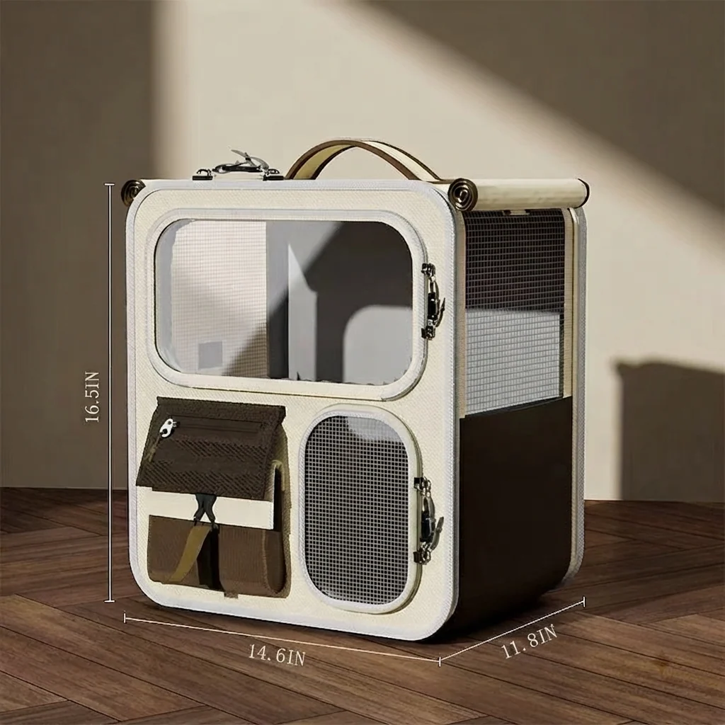 Large Capacity Pet Carrier Backpack With Luggage Design