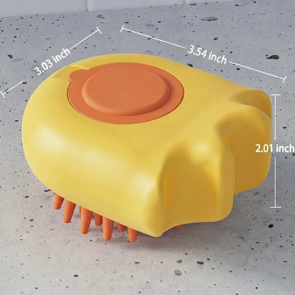 Pet Bath Massage Brush With Built-In Shampoo Dispenser