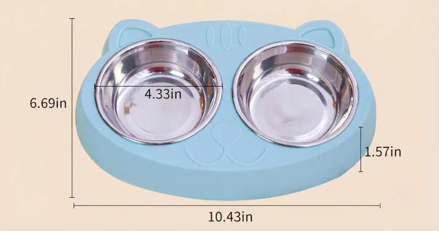 Pet Food And Water Feeding Bowl Set For Daily Use